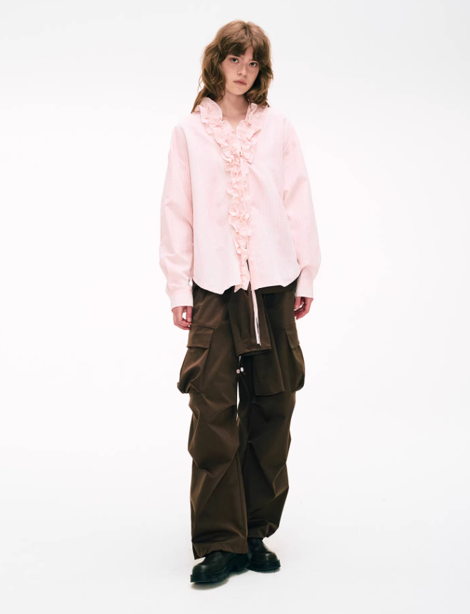 Ruffle Check Whisper Blouse