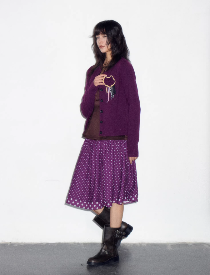 Camellia Detach Wool Cardigan Jacket