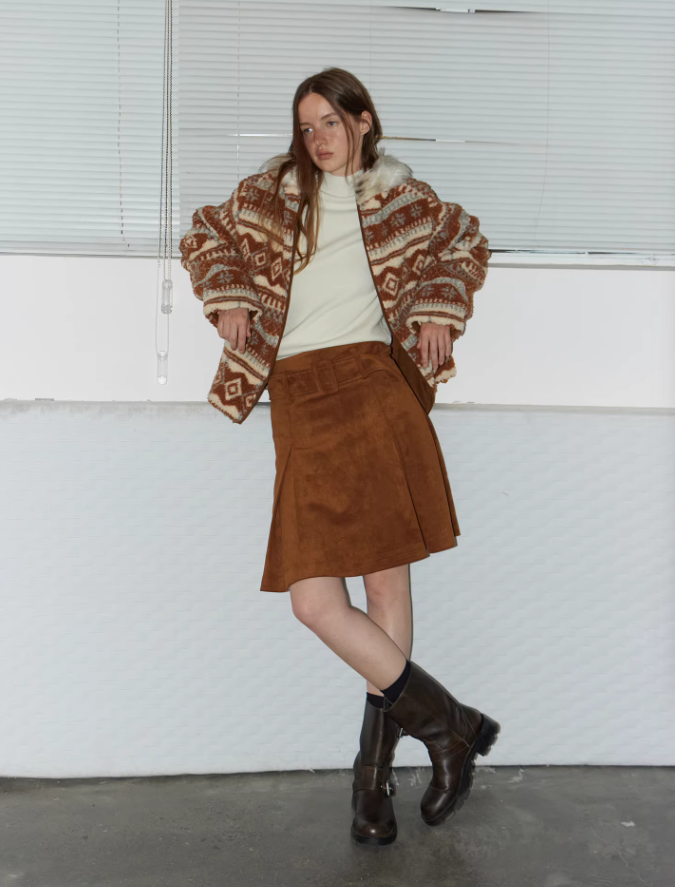 Nordic Loom Hooded Shearling Jacket