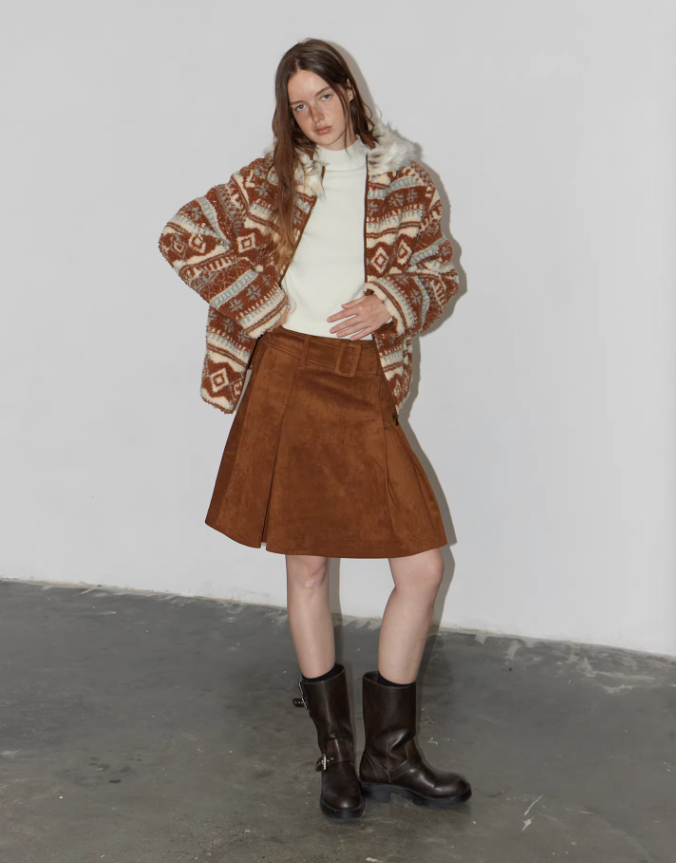 Nordic Loom Hooded Shearling Jacket