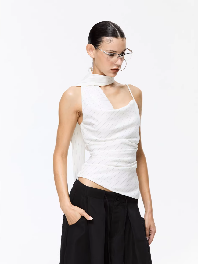 Ivory Drift Asymmetric Camisole