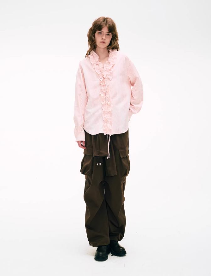 Ruffle Check Whisper Blouse