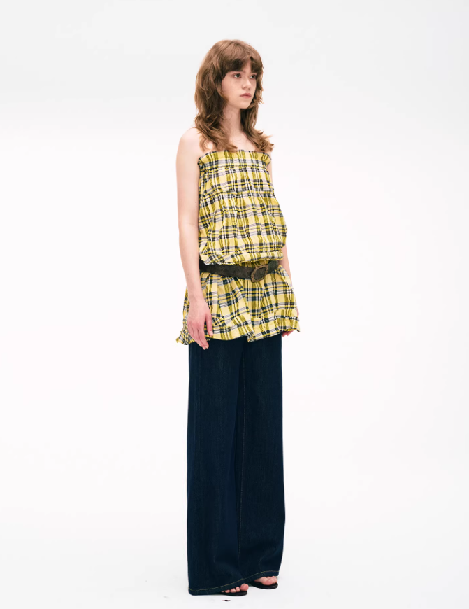 Bubble Grid Convertible Strapless Skirt