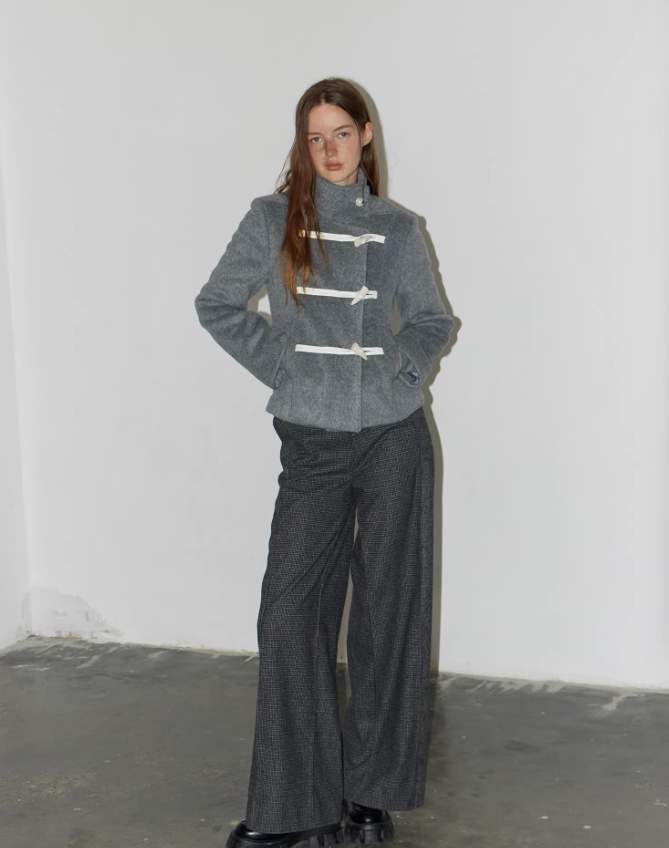 Sculpted Grace Tailored Wool Short Coat