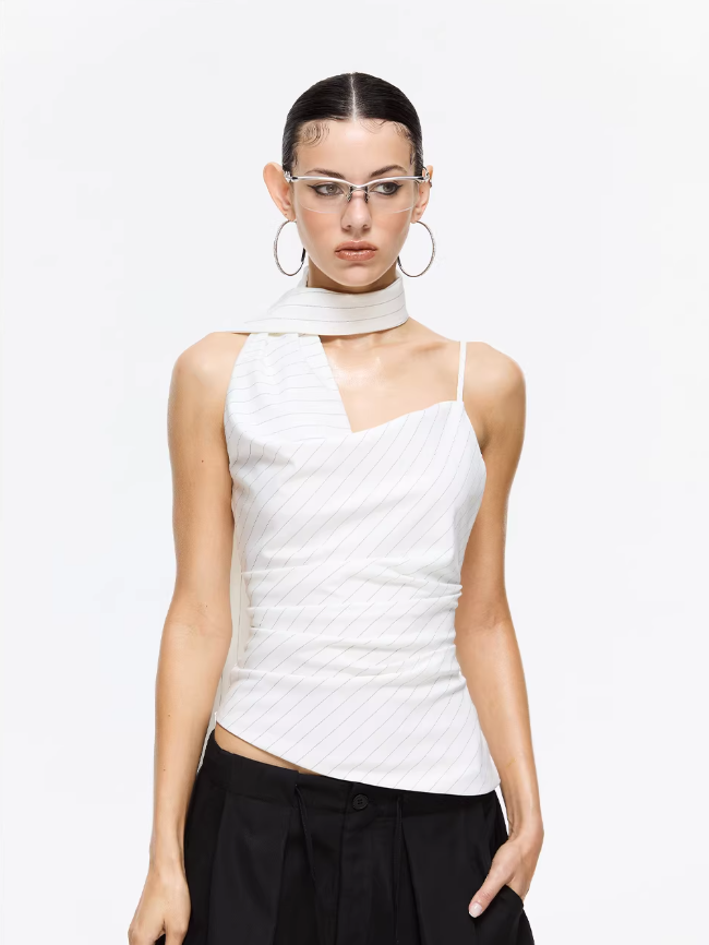 Ivory Drift Asymmetric Camisole
