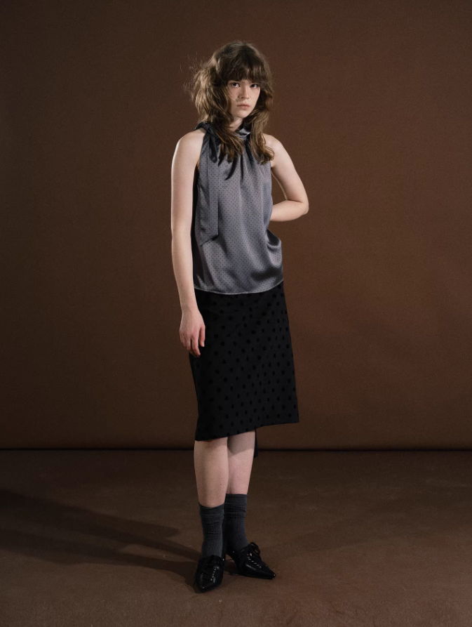 Lunar Tie Satin Halter Top