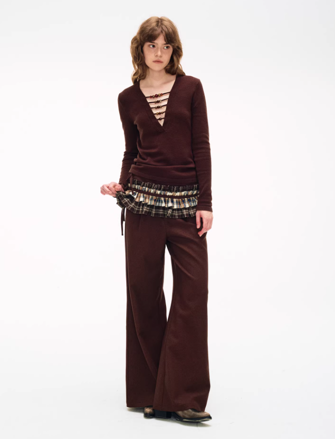 Pleated Belted Relaxed Suit Trousers