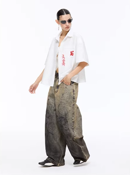 Ash Fade Wide-Leg Denim