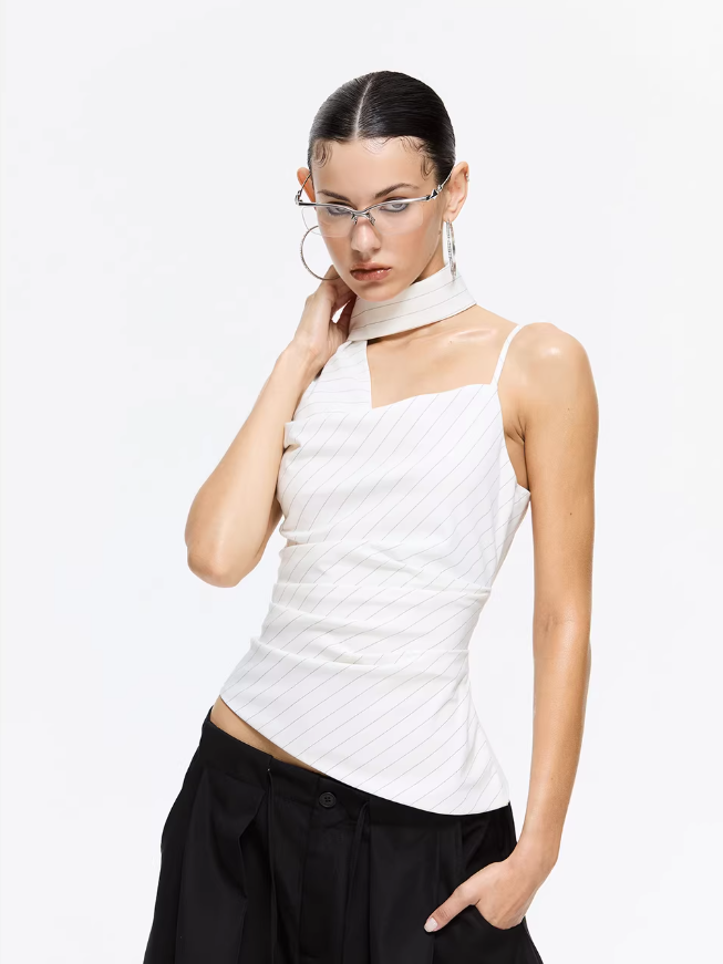 Ivory Drift Asymmetric Camisole