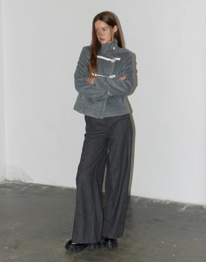 Sculpted Grace Tailored Wool Short Coat