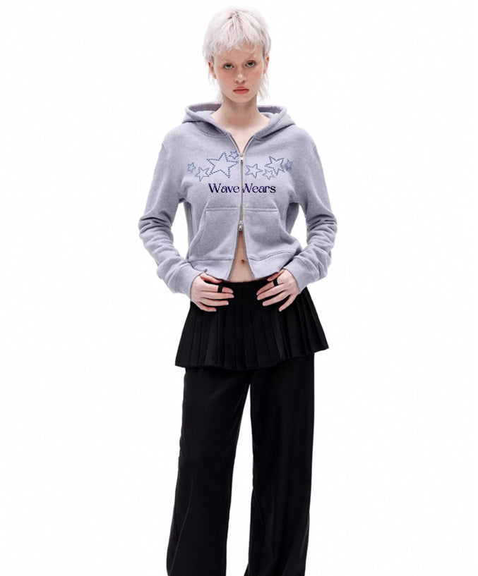 Starlight Beaded Zip-Up Hoodie