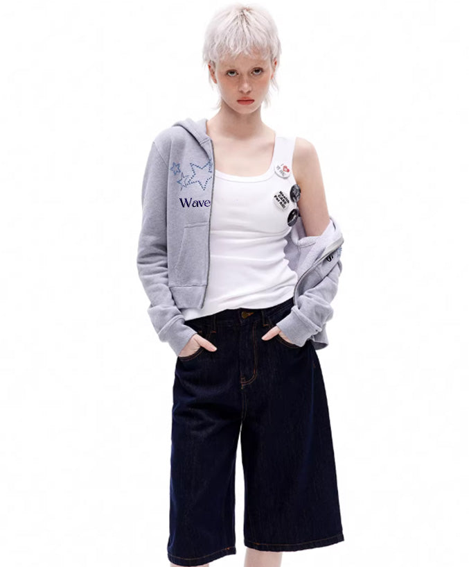Starlight Beaded Zip-Up Hoodie